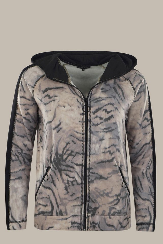 Hajo Kurzjacke Damen Sweatjacke bedruckt mit Kapuze "JOY OF Life Weekend" von Hajo