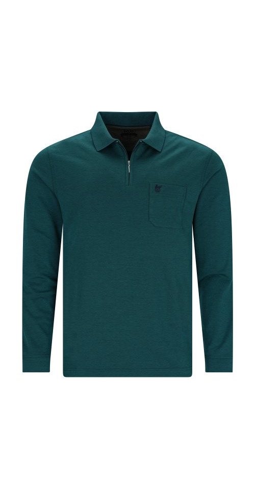 Hajo Langarm-Poloshirt H Polo 1/1 Arm Softknit grün von Hajo