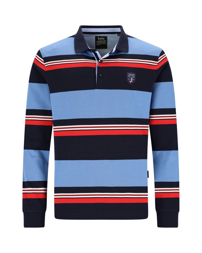 Hajo Langarm-Poloshirt Rugbyshirt in stay fresh-Qualität von Hajo