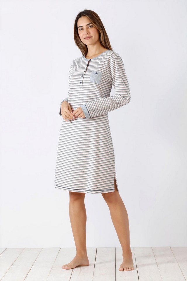 Hajo Nachthemd Damen Nachthemd mit Bündchen Klima-Light® Single Jersey von Hajo
