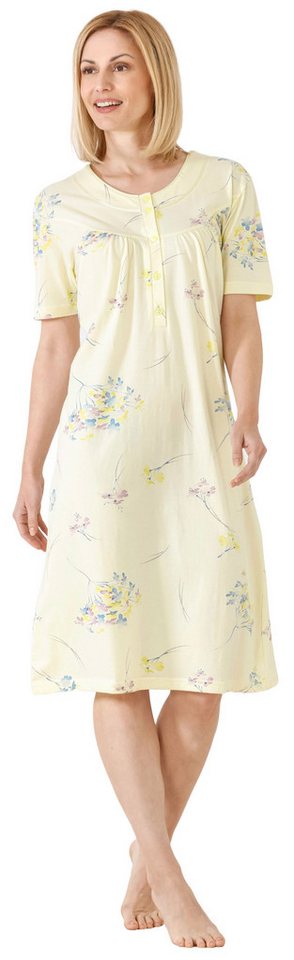 Hajo Nachthemd Damen Schlafshirt mit kurzem Arm (1-tlg) Baumwolle von Hajo