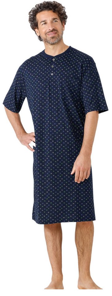 Hajo Nachthemd Herren Schlafshirt mit kurzem Arm (1-tlg) Klassisch von Hajo