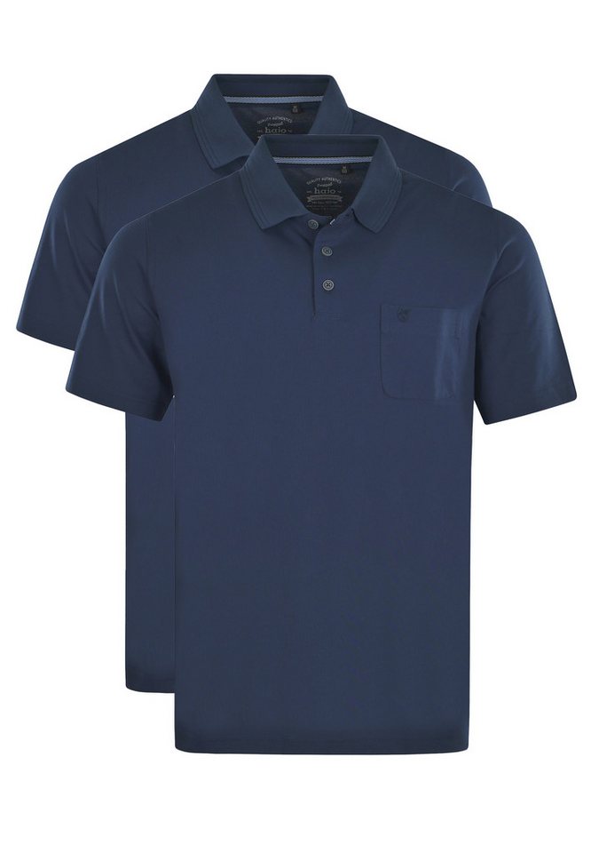 Hajo Poloshirt 2er Pack Pique (Spar-Set, 2-tlg) Poloshirt - Baumwolle - Atmungsaktiv - Gesäumter Armabschluss von Hajo