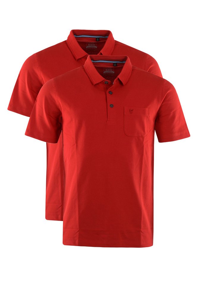 Hajo Poloshirt 2er Pack Pique (Spar-Set, 2-tlg) Poloshirt - Baumwolle - Atmungsaktiv - Gesäumter Armabschluss von Hajo