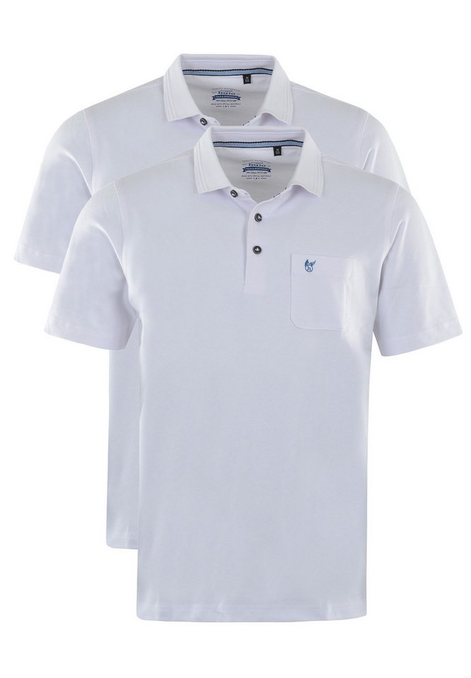 Hajo Poloshirt 2er Pack Pique (Spar-Set, 2-tlg) Poloshirt - Baumwolle - Atmungsaktiv - Gesäumter Armabschluss von Hajo