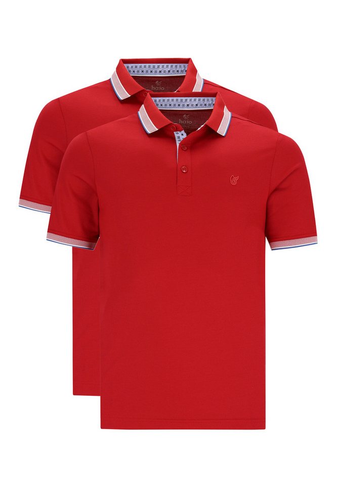 Hajo Poloshirt 2er Pack Pique (Spar-Set, 2-tlg) Poloshirt - Baumwolle - Atmungsaktiv - Strickbündchen am Armabschluss von Hajo
