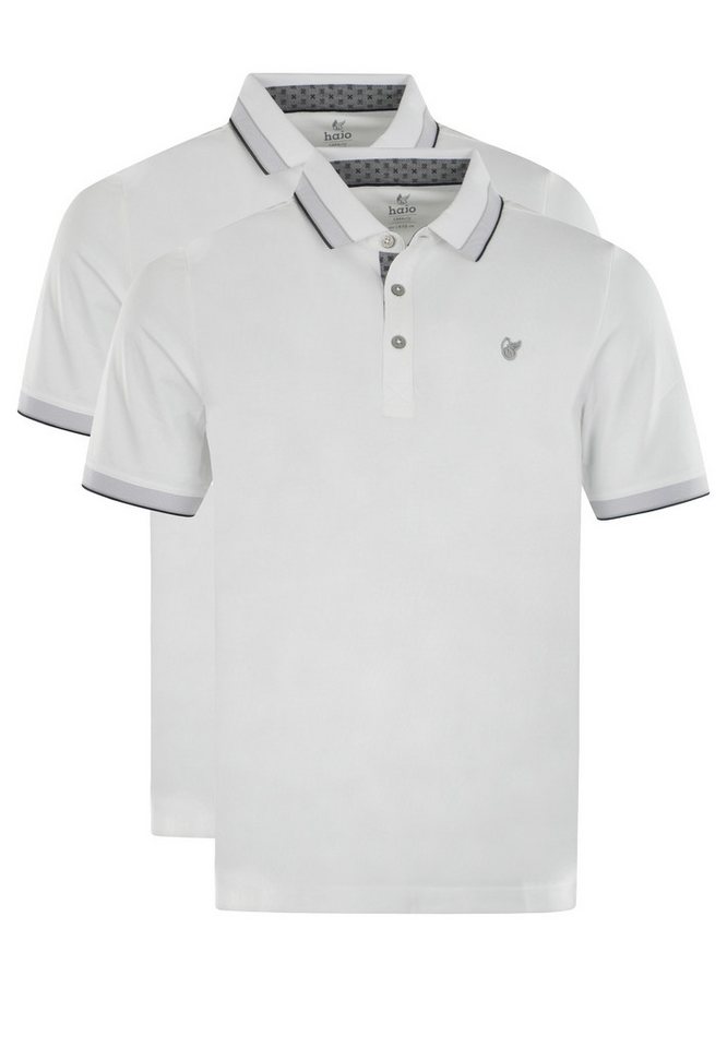 Hajo Poloshirt 2er Pack Pique (Spar-Set, 2-tlg) Poloshirt - Baumwolle - Atmungsaktiv - Strickbündchen am Armabschluss von Hajo