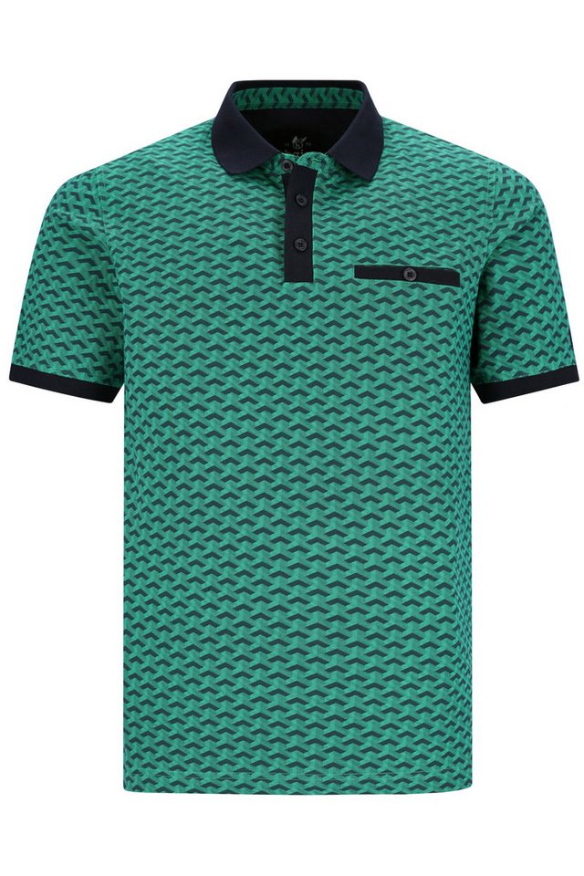 Hajo Poloshirt H Poloshirt Stay FreshEscher Print smaragd von Hajo