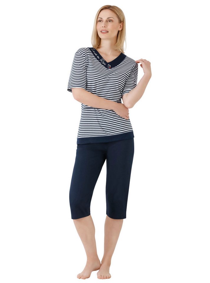 Hajo Pyjama Damen-Schlafanzug Single-Jersey Streifen von Hajo