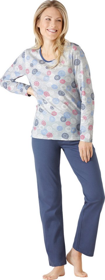 Hajo Pyjama Damen-Schlafanzug Single-Jersey gemustert von Hajo