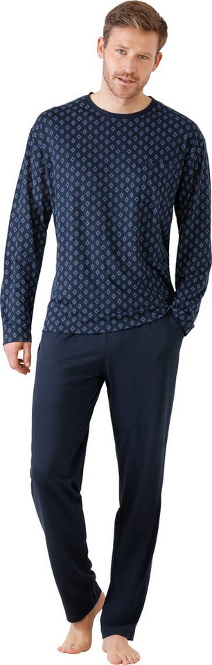 Hajo Pyjama Herren-Schlafanzug Single-Jersey gemustert von Hajo