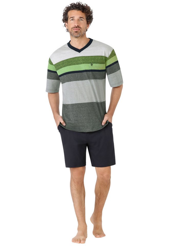 Hajo Pyjama Herren-Shorty Single-Jersey Streifen von Hajo