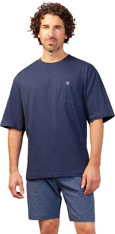 Hajo Pyjama Herren-Shorty Single-Jersey gemustert von Hajo