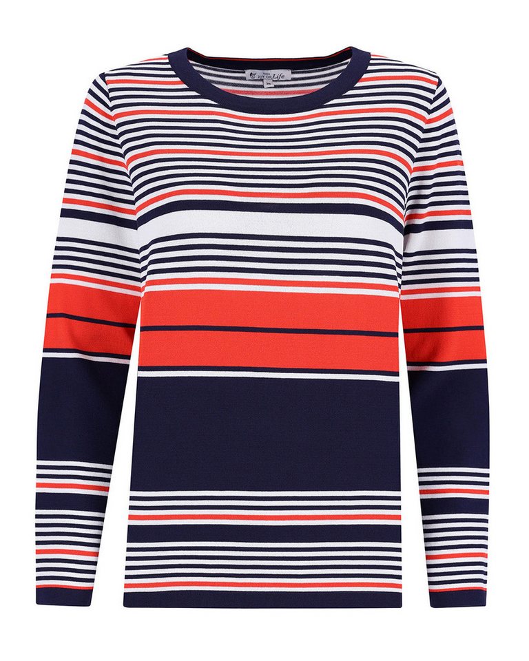 Hajo Rundhalspullover Pullover 1/1 Arm Ringel von Hajo