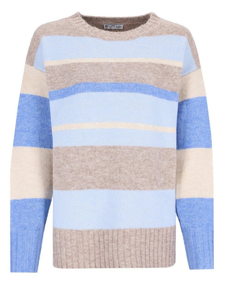Hajo Rundhalspullover Pullover 1/1 Arm mehrfarbiger Streifen von Hajo