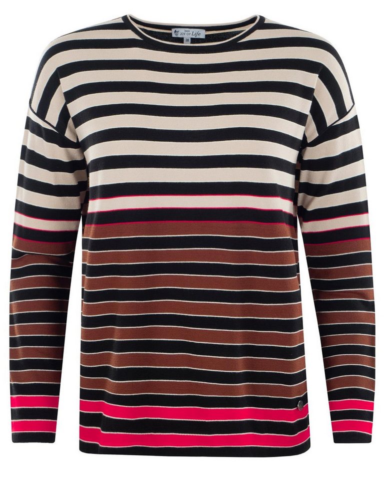 Hajo Rundhalspullover Pullover mehrfarbiger Ringel von Hajo