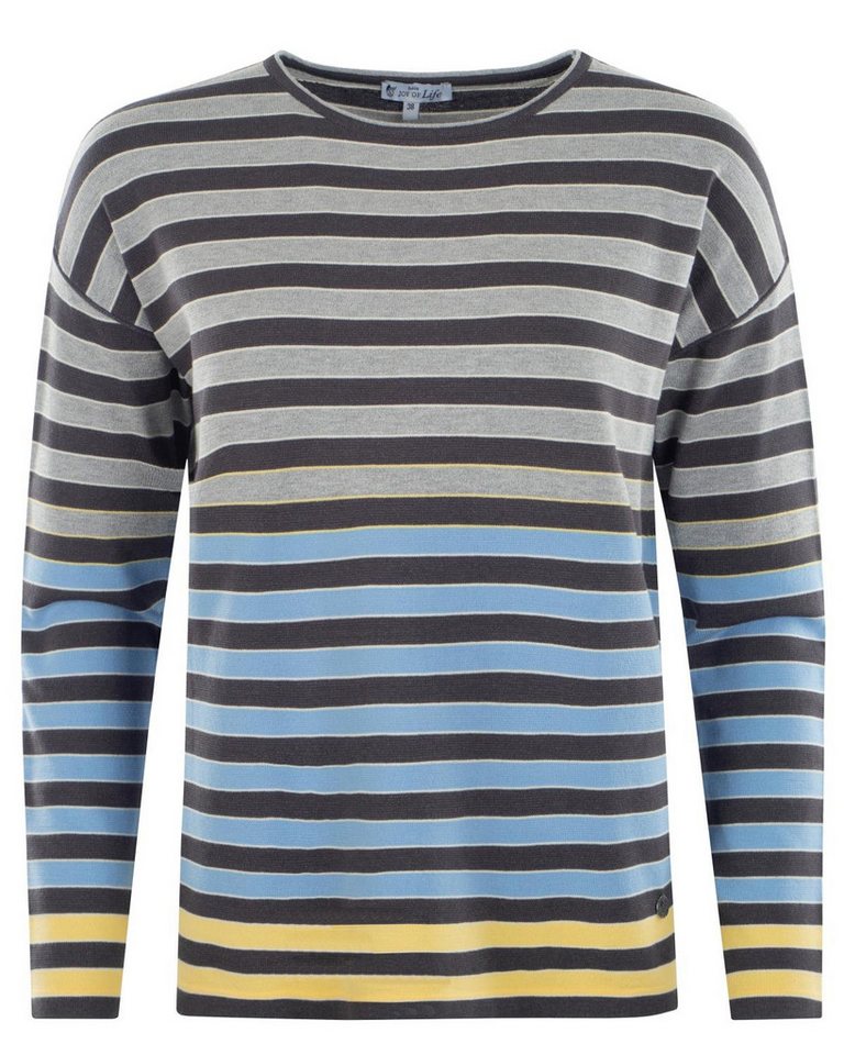 Hajo Rundhalspullover Pullover mehrfarbiger Ringel von Hajo