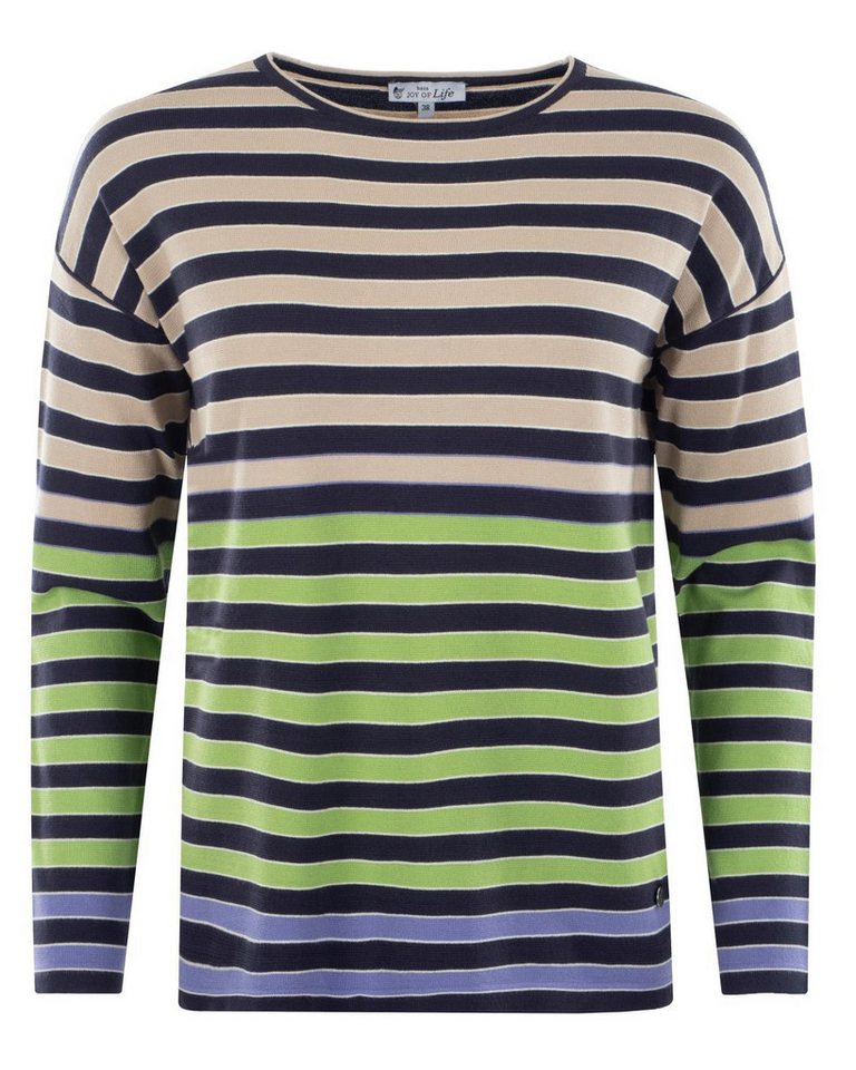 Hajo Rundhalspullover Pullover mehrfarbiger Ringel von Hajo