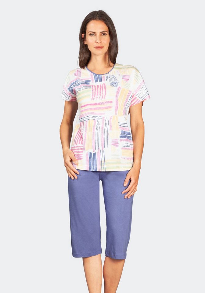 Hajo Schlafanzug Capri Schlafanzug, Premium Cotton / Tencel von Hajo