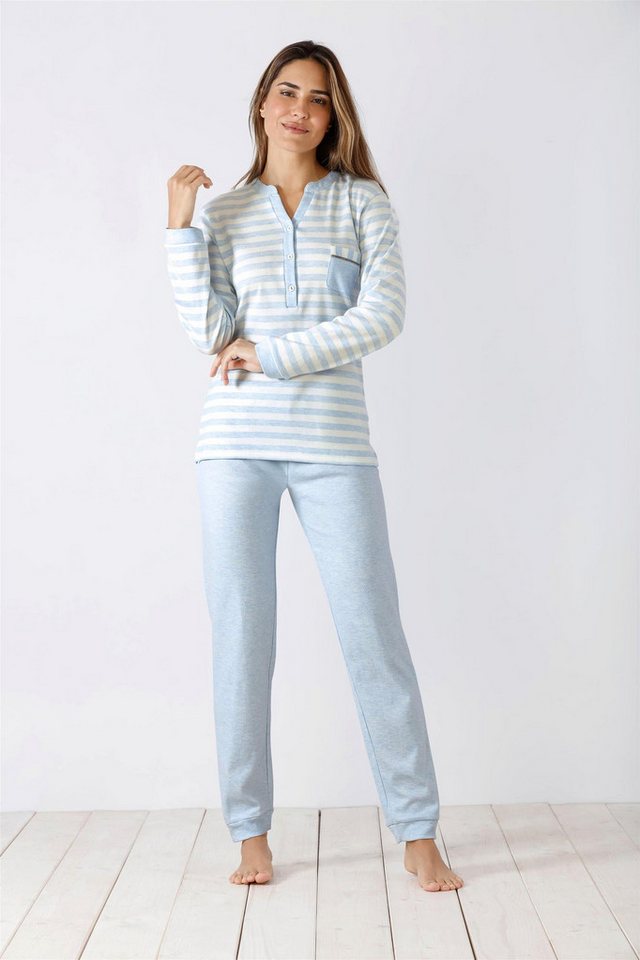 Hajo Schlafanzug Damen Schlafanzug mit Bündchen Premium Cotton Interlock Hajo Schlafanzug Damen Schlafanzug mit Bündchen Premium Cotton Interlock von Hajo