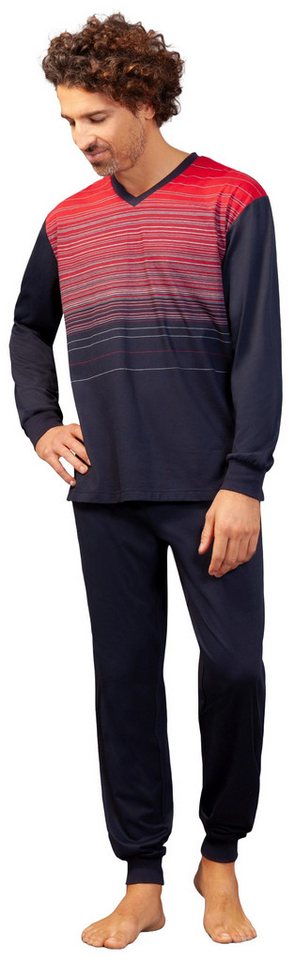 Hajo Schlafanzug Herren Pyjama lang mit Bündchen (2 tlg) Klima Komfort von Hajo