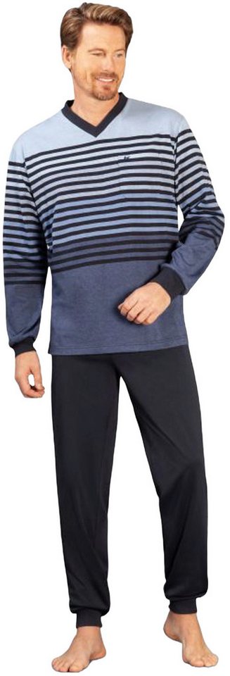 Hajo Schlafanzug Herren Pyjama mit langem Arm (2 tlg) Klima Komfort von Hajo