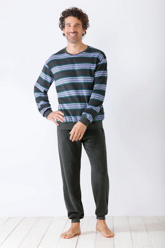 Hajo Schlafanzug Herren Schlafanzug mit Bündchen Frottee Hajo Schlafanzug Herren Schlafanzug mit Bündchen Frottee von Hajo