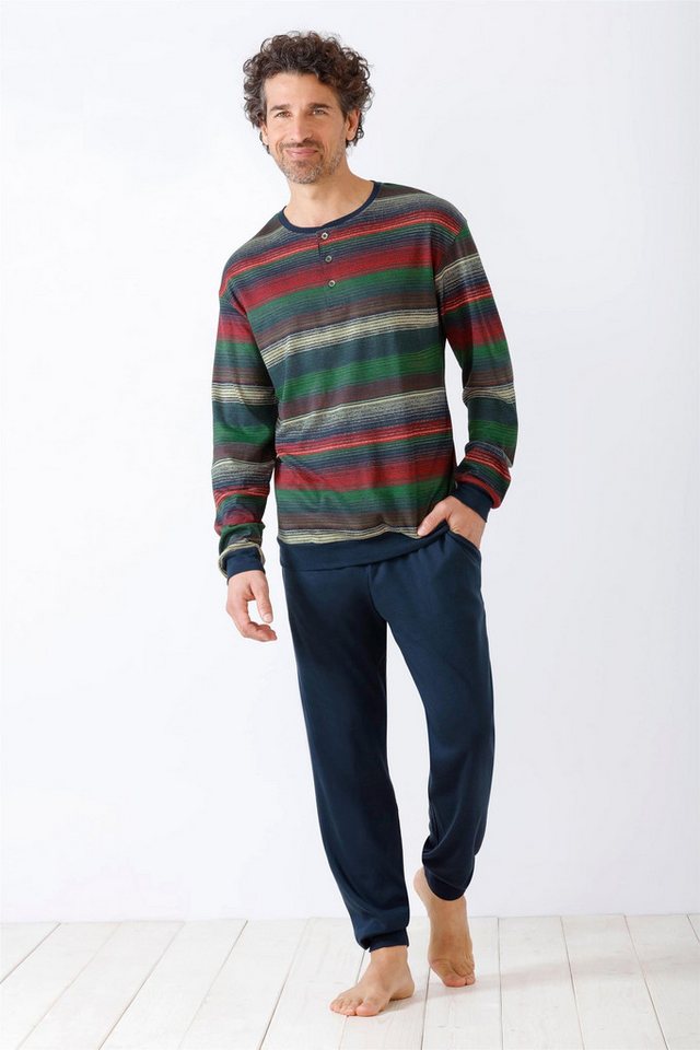 Hajo Schlafanzug Herren Schlafanzug mit Bündchen Premium Cotton/TencelTM (Modal) Interl von Hajo