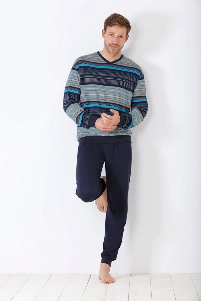 Hajo Schlafanzug Herren Schlafanzug mit Bündchen Premium Cotton/TencelTM (Modal) Single von Hajo