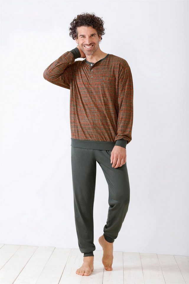 Hajo Schlafanzug Herren Schlafanzug mit Bündchen Premium Cotton/TencelTM (Modal) Single von Hajo