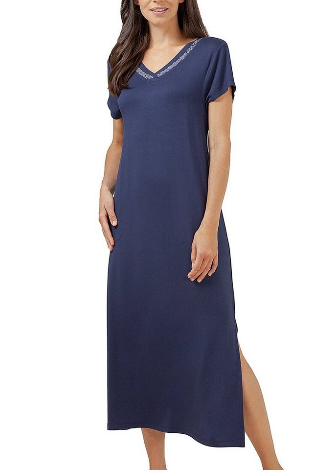 Hajo Sommerkleid Beach (1-tlg) Damen Strandkleid Freizeitkleid Länge 122 cm V-Ausschnitt Schmucksteinchen von Hajo