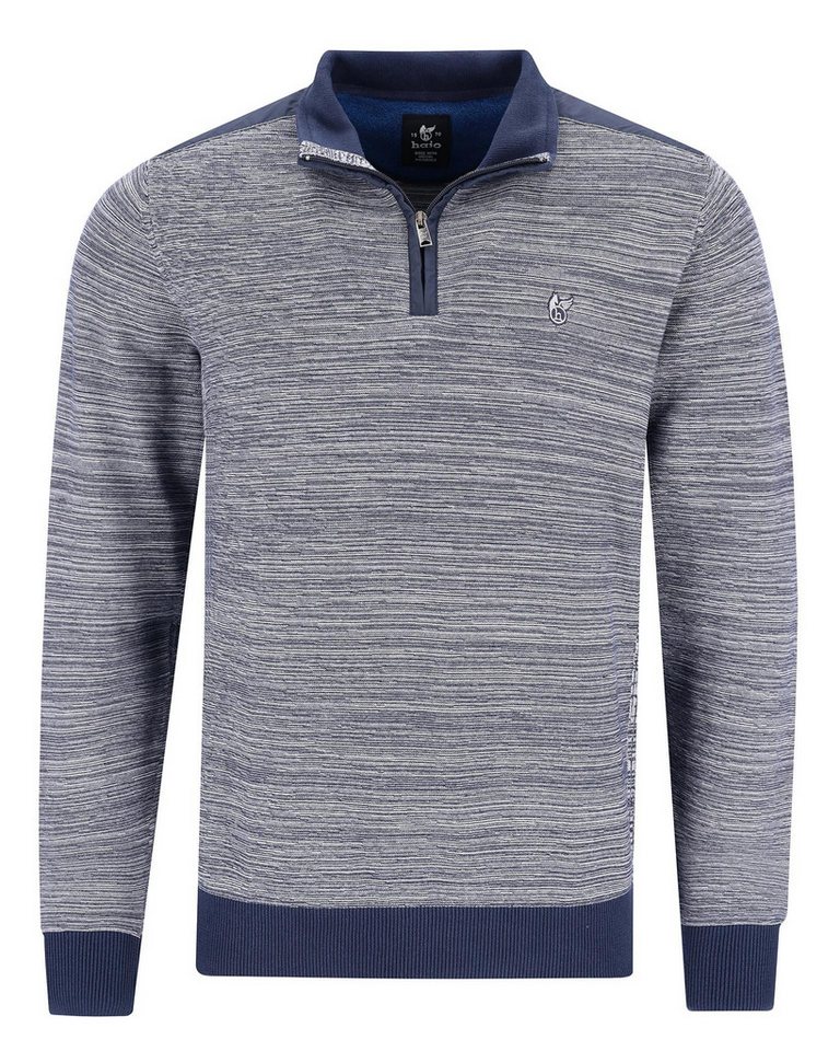 Hajo Strickpullover Gestreifter Troyer-Pullover in Effektgarn von Hajo