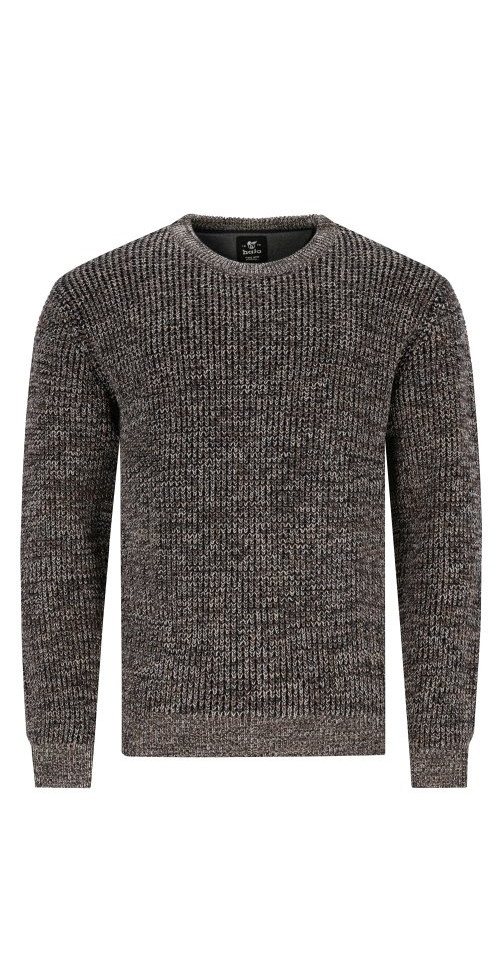 Hajo Strickpullover H Pullover RundhalsMulticolor 100% Baumwolle camelmelange von Hajo