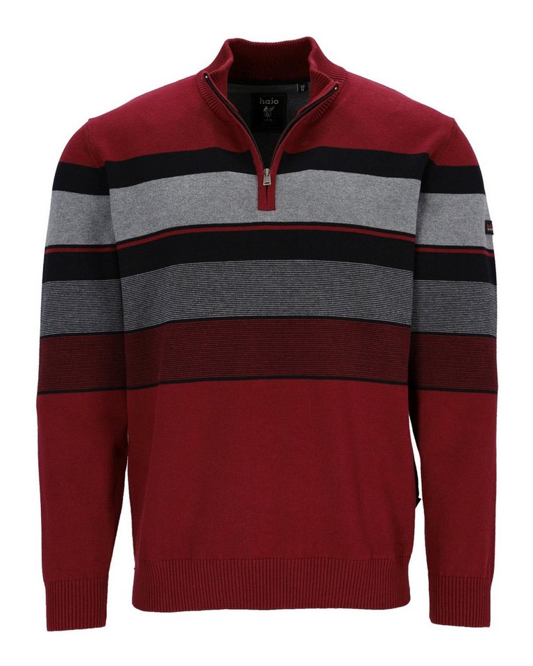 Hajo Strickpullover Pullover mit platziertem Streifenverlauf in reiner Baumwolle von Hajo