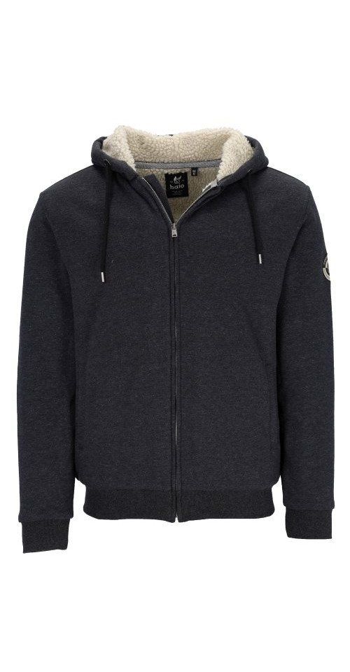 Hajo Sweatjacke H KapuzenjackeSherpa-Fleece anthrazitmelange von Hajo