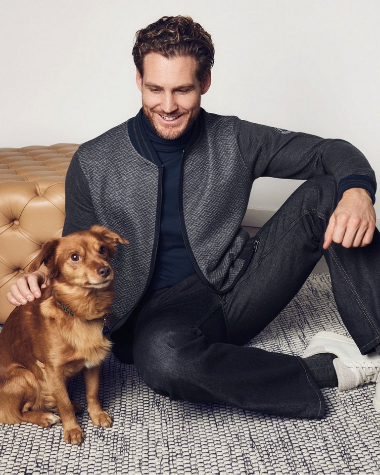 Hajo Sweatjacke Sweatjacke in Struktur- / Dessinmix allover - stay fresh-Qualität von Hajo