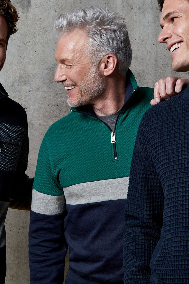 Hajo Sweatshirt Flächenteiler-Sweatshirt in Strukturmix von Hajo