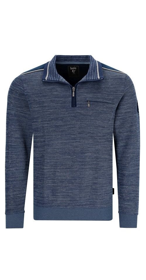 Hajo Sweatshirt H Sweatshirt Stay FreshMelange Rippe admiralsblau von Hajo
