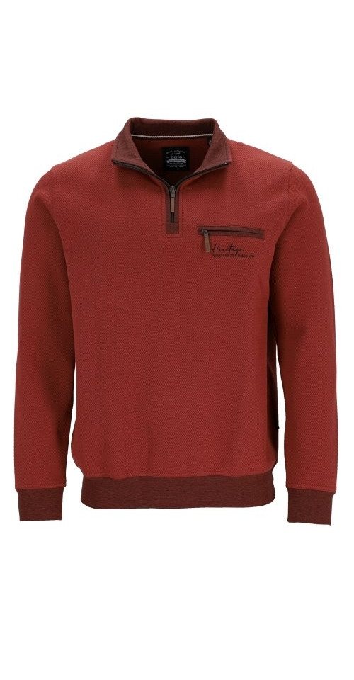 Hajo Sweatshirt H Sweatshirt Stay FreshZick Zack Struktur rost von Hajo