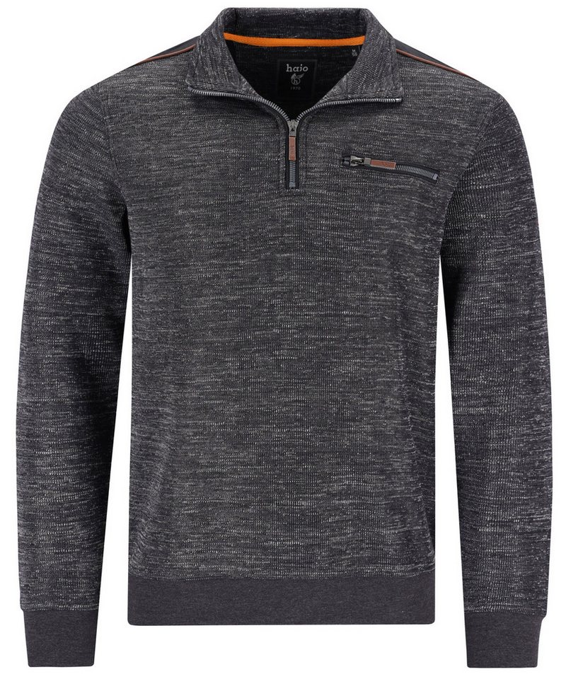 Hajo Sweatshirt Herren Sweatshirt mit Reißverschluss (1-tlg) Bügelfrei Stay Fresh von Hajo