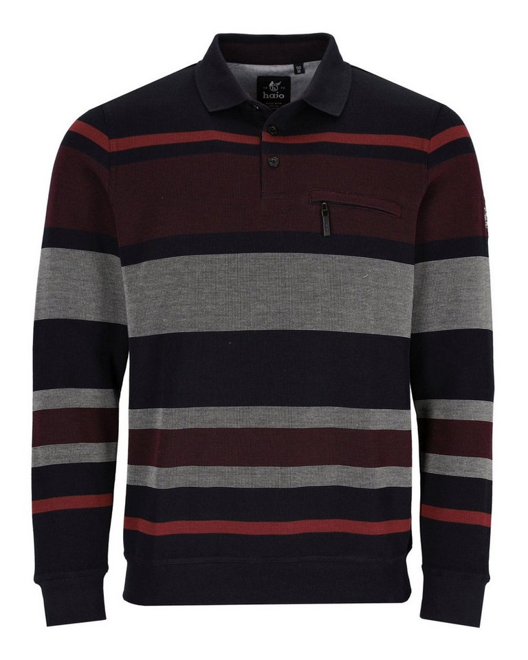 Hajo Sweatshirt Sweatshirt in Zweitonringel allover - stay fresh-Qualität von Hajo