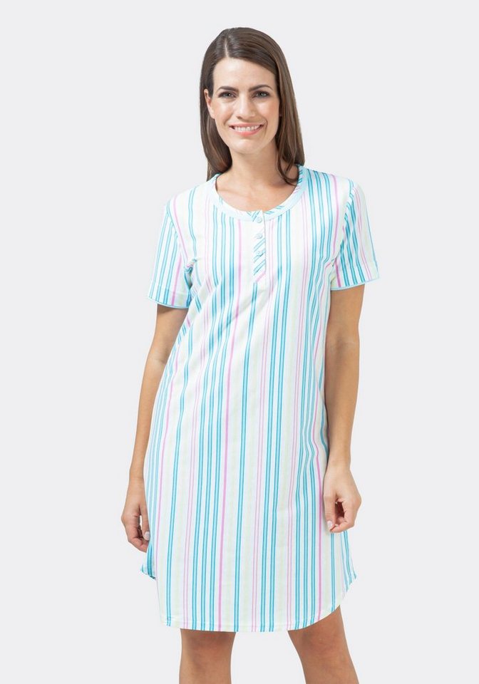Hajo Nachthemd Damen Schlafshirt mit kurzem Arm Klima Komfort Bügelfrei von Hajo