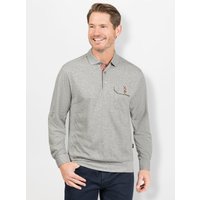 Witt Weiden Herren Langarm-Poloshirt grau-meliert von Hajo