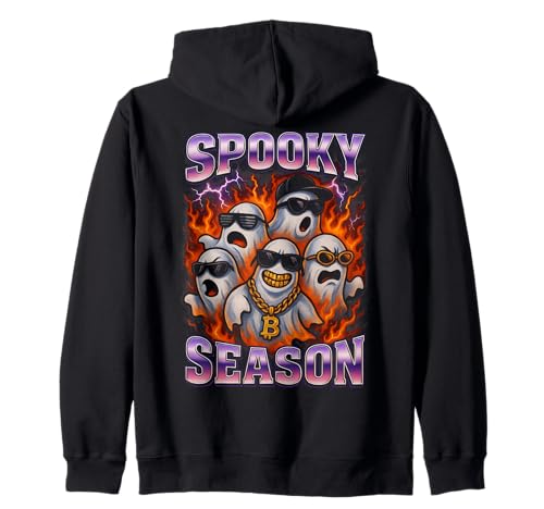 Spooky Season Y2K Bootleg Ghosts Herren Damen Mädchen Halloween Kapuzenjacke von Hakinama POD