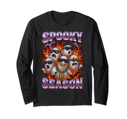 Spooky Season Y2K Bootleg Ghosts Herren Damen Mädchen Halloween Langarmshirt Spooky Season Y2K Bootleg Ghosts Herren Damen Mädchen Halloween Langarmshirt von Hakinama POD