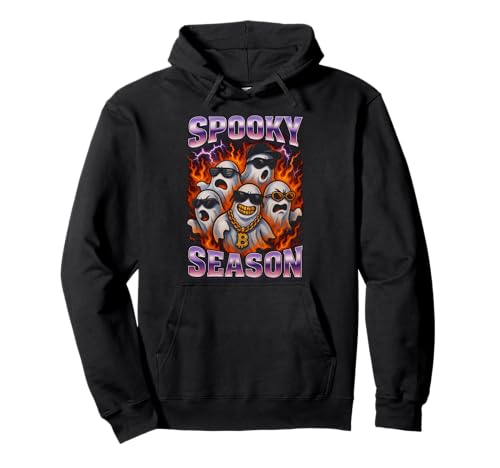 Spooky Season Y2K Bootleg Ghosts Herren Damen Mädchen Halloween Pullover Hoodie von Hakinama POD