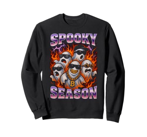 Spooky Season Y2K Bootleg Ghosts Herren Damen Mädchen Halloween Sweatshirt von Hakinama POD