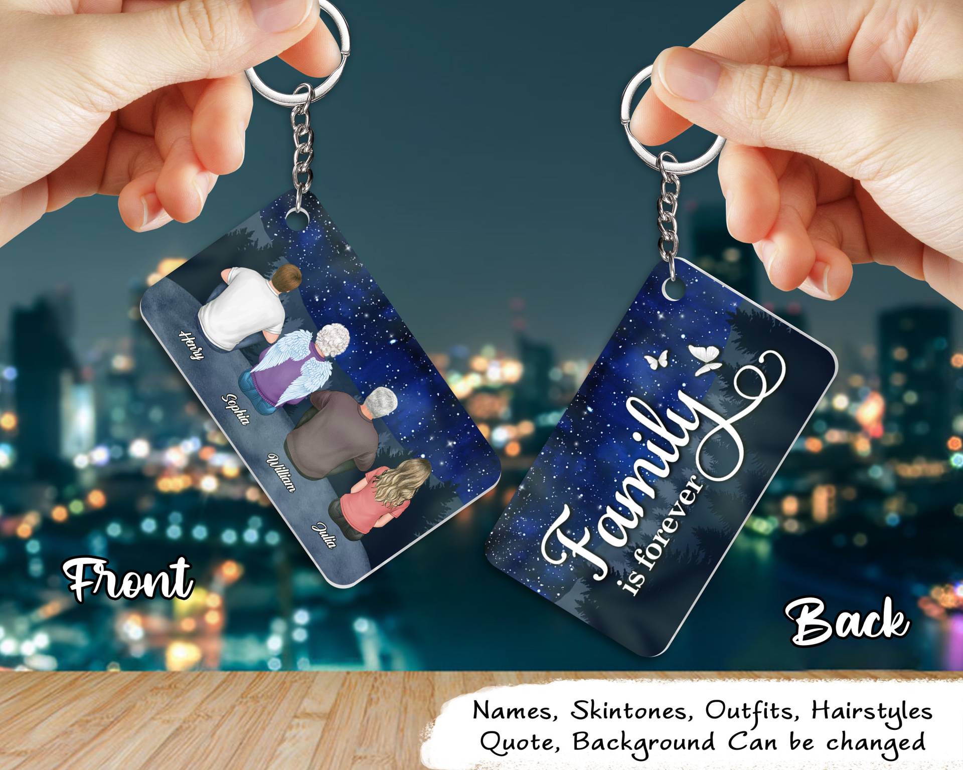 Familie, Brüder, Schwestern, Geschwister, Andenken, Unter, Himmel, Sterne, Personalisierte Acryl Keychain - Beileid Geschenk Für Familienmitglieder Familie, Brüder, Schwestern, Geschwister, Andenken, Unter, Himmel, Sterne, Personalisierte Acryl Keychain - Beileid Geschenk Für Familienmitglieder von HakkiAsanStudio