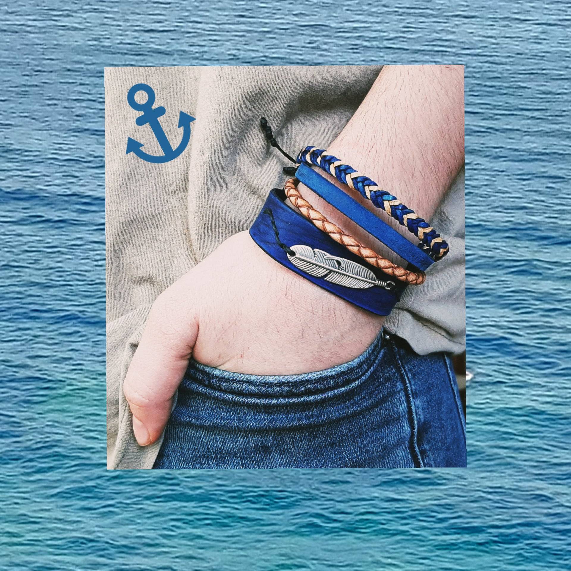 Kombi-Lederarmband, Unisex-Lederarmband, Handgefertigtes Lederarmband, Lederarmband Für Meine Liebe Kombi-Lederarmband, Unisex-Lederarmband, Handgefertigtes Lederarmband, Lederarmband Für Meine Liebe von HakujiLeather