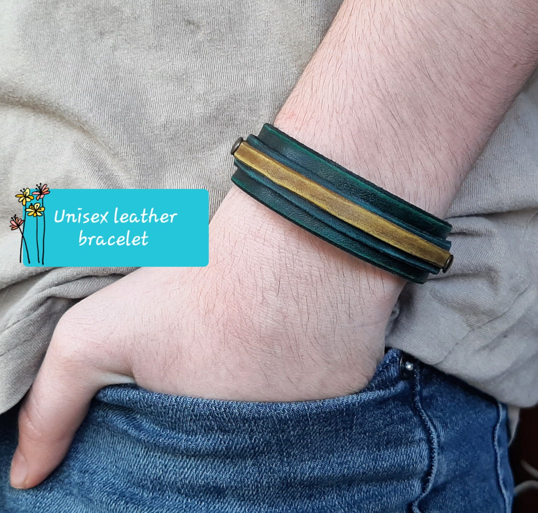 Lederarmband, Handgefertigtes Unisex Lederarmband Für Damen Lederarmband, Handgefertigtes Unisex Lederarmband Für Damen von HakujiLeather